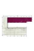 Tdesigno Uraz Hazır Mutfak Dolabı Kiler Dahil 320 Cm/parlak Beyaz Mürdüm /Tezgah Dahil Değil - 5