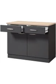 Tdesigno Ares Mutfak Çekmeceli Alt Modül - Dolap 120 Cm Antrasit- Tezgah Dahil - 2