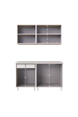 Tdesigno Hale Hazır Mutfak Dolabı – 140 Cm- Parlak Mürdüm Ve Beyaz – Tezgah Dahil Değil - 5
