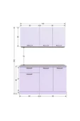 Tdesigno Eftalya Hazır Mutfak Dolabı 140 Cm - Tezgah Dahil Değil - Beyaz thumbnail 4