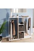 Tdesigno Funda Açık Giyinme Dolabı Çok Amaçlı Dolap Gardırop 80 cm Beyaz thumbnail 1