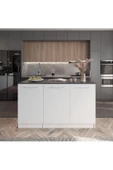 Tdesigno Rita Mutfak Adası Alt Modül 150 cm Beyaz Tezgah Dahil - 2