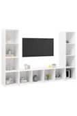Tdesigno Tdesıgno Yigit Kitaplıklı Televizyon Sehpası - Ünitesi -kitaplık-beyaz 180 Cm 12 Raflı - 2