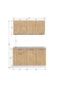 Tdesigno Safir Meşe Elvan Hazır Mutfak Dolabı 140 cm thumbnail 5