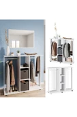Tdesigno Funda Açık Giyinme Dolabı Çok Amaçlı Dolap Gardırop 80 cm Beyaz thumbnail 2