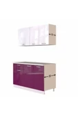 Tdesigno Hale Hazır Mutfak Dolabı – 140 Cm- Parlak Mürdüm Ve Beyaz – Tezgah Dahil Değil - 4