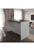 Tdesigno Reina Mutfak Adası Alt Modül 120 cm Beyaz -Antrasit Tezgah Dahil - 4