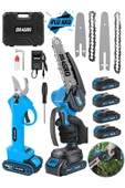 Dragro Alman Pro 598 Vf 20 Ah 2 Li Set 4 Akülü Çelik Şanzuman Şarjlı Dal Ağaç Kesme Bağ Budama Makası - 1
