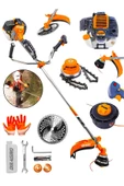 Dragro Alman 20 Hp Yan Tipi Benzinli Motorlu Ot Çalı Tırpanı Çim Biçme Makinesi Tırpan Turuncu Zincirli - 1