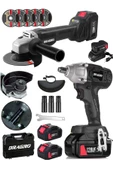 Dragro Alman 128 V Profesyonel 2'li Çelik Şanzuman Set Somun Sıkma Taşlama Makinesi 2 Akülü Kömürsüz Motor - 1