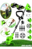 Dragro Alman Eco Pro  2 Akülü 3800 VF 20 AH Ot Çim Çalı Diken Biçme Tırpanı Teleskopik Uzatmalı - 2