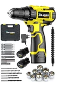 Dragro Germany 58 V 8 Ah Metal Şanzuman Bakır Sargılı Çift Akülü Vidalama Matkap Ar Sarı - 1