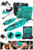 Dragro Alman 400 Watt 352 Parça 60.000 Rpm 6 Kademe Devir Ayarlı Hobi Gravür Seti Mini Taşlama Makinesi - 1