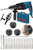 Dragro Alman Kırıcı Delici 4200 Watt Metal Dişli Şanzuman Darbeli Matkap + Yedek Mandren + 20 Uç - 1