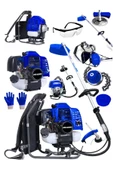 Dragro Alman 20 Hp Uyumlu Sırt Tipi Benzinli Motorlu Ot Çalı Tırpanı Çim Biçme Makinesi Mavi Zincirli - 2