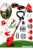 Dragro Alman Eco Pro  2 Akülü 3800 VF 20 AH Ot Çim Çalı Diken Biçme Tırpanı Teleskopik Uzatmalı. - 2