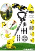 Dragro Alman Eco Pro  2 Akülü 3800 VF 20 AH Ot Çim Çalı Diken Biçme Tırpanı Teleskopik Uzatmalı - 2