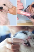vet advice Kutulu Sterl Bebek,Kedi,köpek Parmak Diş Fırçası PBA İçermez Son Kalite Şeffaf - 2