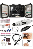 Dragro Alman 400 Watt 350 Parça 60.000 Rpm 6 Kademe Devir Ayarlı Hobi Gravür Seti Mini Taşlama Makinesi - 1