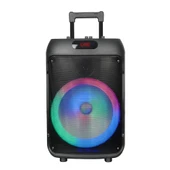 Kablosuz Mikrofonlu FM RGB TWS Çift 12inç Karaoke Bluetooth Bavul Taşınabilir Hoparlör GD-1203 - 1