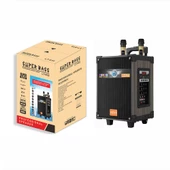 2 Kablosuz Mikrofonlu FM RGB TWS Çift 10inç Karaoke Bluetooth Bavul Taşınabilir Hoparlör LT-910 - 5