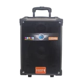 2 Kablosuz Mikrofonlu FM RGB TWS Çift 8inç Karaoke Bluetooth Bavul Taşınabilir Hoparlör LT-908 - 6