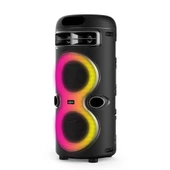 Kablolu Mikrofonlu FM RGB TWS Çift 4inç Taşınabilir Karaoke Bluetooth Hoparlör GD-2402 - 10