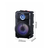 Kablosuz Mikrofonlu FM RGB TWS Çift 8inç Karaoke Bluetooth Taşınabilir Hoparlör GD-904 - 2