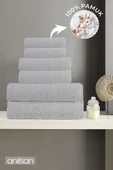 6'lı Gri Havlu Set - 2 Adet El Havlusu 50x90, 2 Adet Banyo Havlusu 70x140, 2 Adet Ayak Havlusu 50x70 - 1