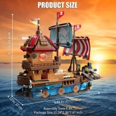 Işıklı Korsan Gemisi Yapı Blokları Seti 916 Parça 6 Yaş Karayip Korsanları Pırates Modeli Kit hediye oyuncak - 3