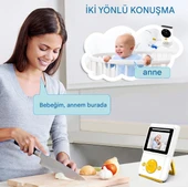 Bebek Monitörü, Kamera ve Sesli, HD Video Bebek Monitörü Ekranlı, Gece Görüşü, Yeni Anneler İçin - 2