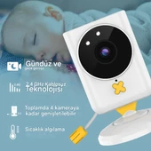 Bebek Monitörü, Kamera ve Sesli, HD Video Bebek Monitörü Ekranlı, Gece Görüşü, Yeni Anneler İçin - 5