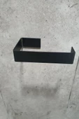 2 Lİ Set Mat Siyah Metal Kağıt Havlu Askısı Ve Tuvalet Kağıtlığı Vida veya Yapıştırmalı  Set - 4