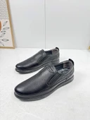 Günlük Siyah Erkek İçi Dışı Hakiki Deri Makosen Bağcıksız Kışlık Casual Ayakkabı 155 - 2