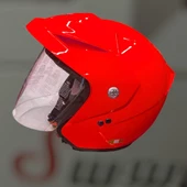 Sway 707 Açık Yarı Camlı Elektrikli Bisiklet Motosiklet Scooter Kaskı XL Beden Kırmızı - 1