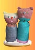 Tıkırık Örgü Yastık Uyku ve Oyun Arkadaşı Çikito&Gümüş - 35 cm-45 cm - 2