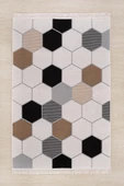 MirCotton Çift Taraflı Pamuklu Modern Desenli Dokuma Kilim Makinede Yıkanabilir - 2