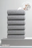6'lı Gri El Havlusu - 50x90 Cm, 225 Gr, %100 Pamuk, Spa Ve Otel Havlusu thumbnail 1