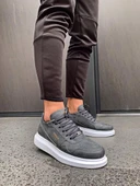 Pabucmarketi Erkek Günlük Ayakkabı Yüksek Taban Gri thumbnail 1