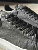 Pabucmarketi Erkek Günlük Ayakkabı Kalın Hafif Taban Siyah Beyaz Taban (Desenli) thumbnail 4