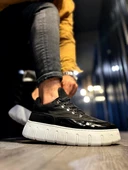 Pabucmarketi Erkek Günlük Ayakkabı Yüksek Taban Siyah (Beyaz Taban) thumbnail 2