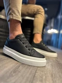 Pabucmarketi Erkek Günlük Ayakkabı Siyah (Beyaz Taban) thumbnail 2