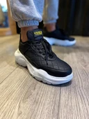 Pabucmarketi Erkek Günlük Ayakkabı Yüksek Taban Kapitone Siyah (Beyaz Taban) thumbnail 3