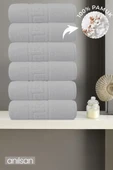 6'lı Greek Gri El Havlusu - 50x90 Cm, 225 Gr, %100 Pamuk, Spa Ve Otel Havlusu - 1