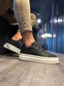 Pabucmarketi Erkek Günlük Ayakkabı Siyah (Beyaz Taban) thumbnail 3