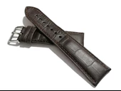 Fado&Her Saate Uygun Yarım Kroko Hakiki Deri Saat Kordonu 22 mm (150)  kahve thumbnail 1