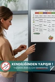 Haftalık Yemek Menüsü Planlayıcı, Buzdolabı Beyaz Yazı Tahtası, Alışveriş Listesi, Sihirli Kağıt - 1