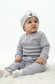 Erkek Bebek 3'lü Takım (Şapka+Alt+Üst) 12128 - 11
