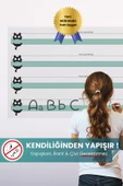 Kedili Kılavuz Çizgili Yazı Tahtası, Yeni Müfredata Uygun, İz Bırakmayan Sihirli Akıllı Kağıt Tahta thumbnail 1