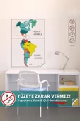 Amerika Kıtası Haritası, Yaz Sil, Harita, Yapışkansız Kendiliğinden Tutunan, Statik Akıllı Kağıt thumbnail 1